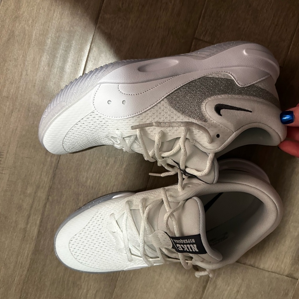 Nike White and Silver Athletic Shoes
